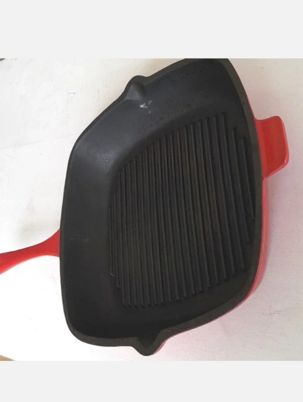 Martha Stewart Iron Cast Grill Pan Red
